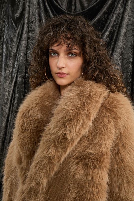 SOUVENIR Ecopelliccia con manica in maglia