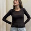PHILIA LOFT Maglia m/l misto cashmere scollo tondo