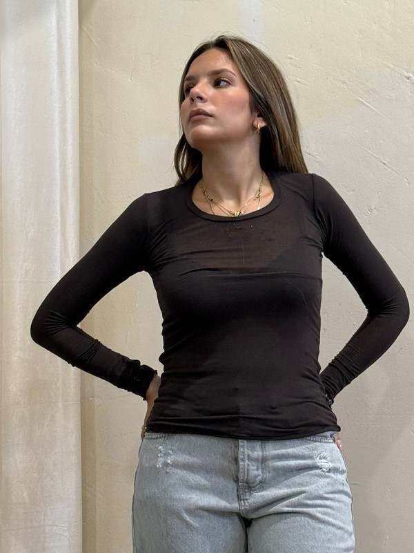 PHILIA LOFT Maglia m/l misto cashmere scollo tondo