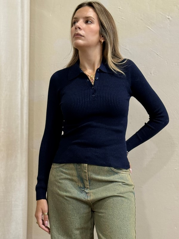 PHILIA LOFT Polo a coste manica lunga