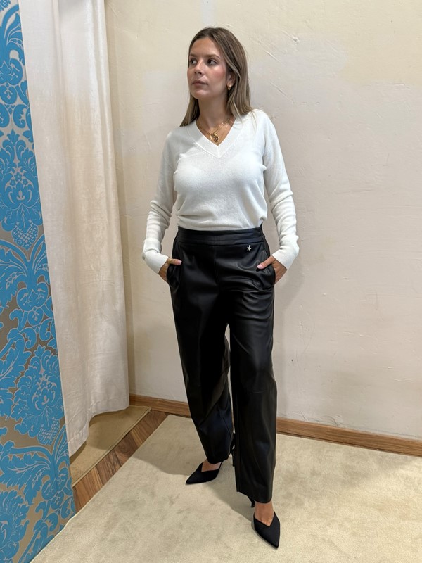 SOUVENIR Pantalone in ecopelle mod. uomo con elastico dietro