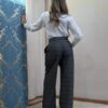 SPAGO DONNA Pantalone a quadretti ampio con pence