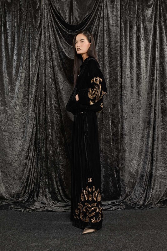 SOUVENIR Bomber in velluto con ricami