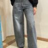 PHILIA LOFT Jeans gamba ampia con strass