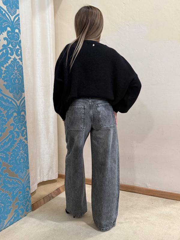 PHILIA LOFT Jeans gamba ampia con strass