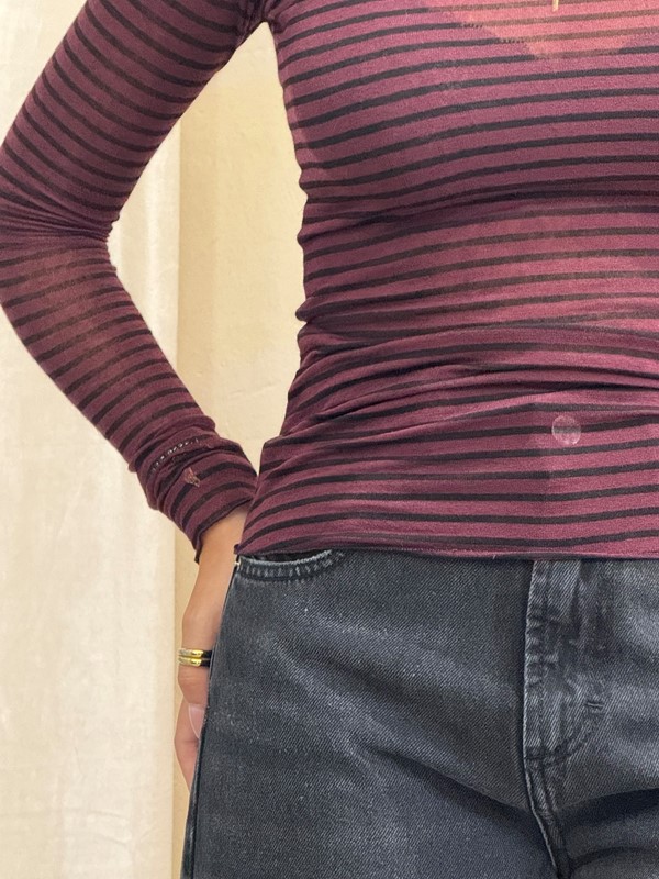 BF97CD79BCF8D571C5FC13E1DD9364FC_ PHILIA LOFT Maglia girocollo a righe aderente