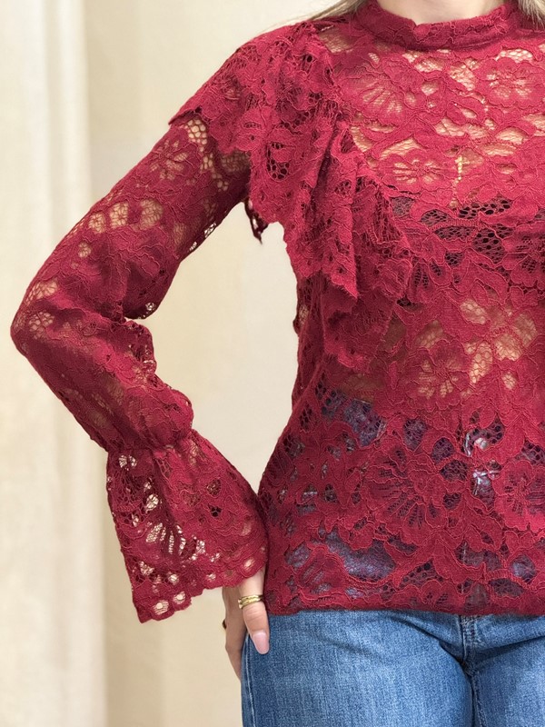 PHILIA LOFT Camicia in pizzo con volant