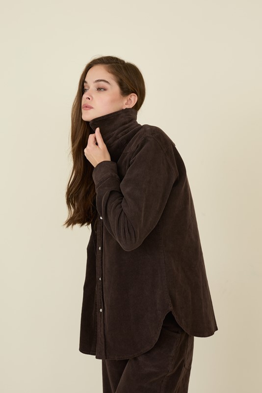 SOUVENIR Camicia in velluto a coste elasticizzata