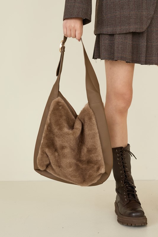 SOUVENIR Borsa shopper ecopelliccia