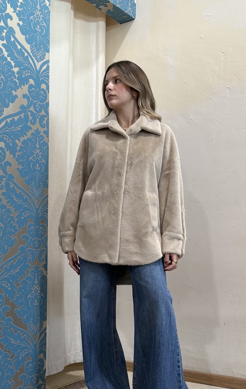 SOUVENIR Ecopelliccia svasata con doppia lunghezza