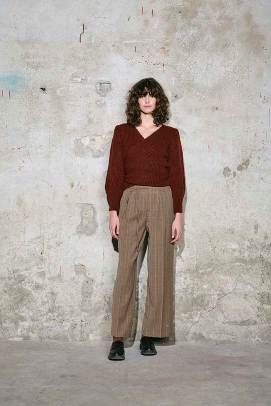 H2O Pantalone a quadretti vita alta con cintura