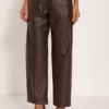PHILIA LOFT Pantalone ecopelle gamba dritta
