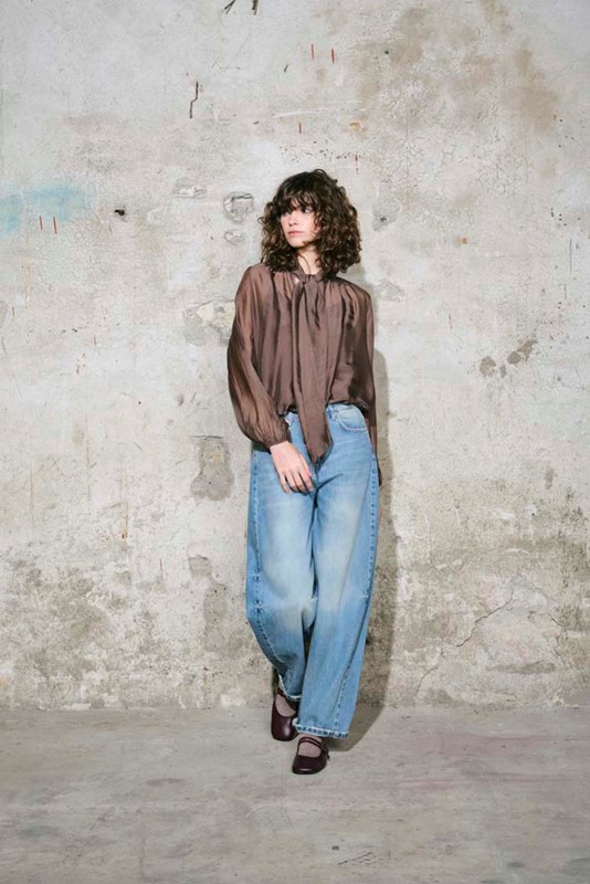 H2O Blusa trasparente con fiocco