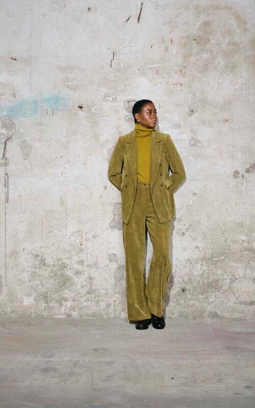 H2O Pantalone gamba dritta in velluto con elastico dietro