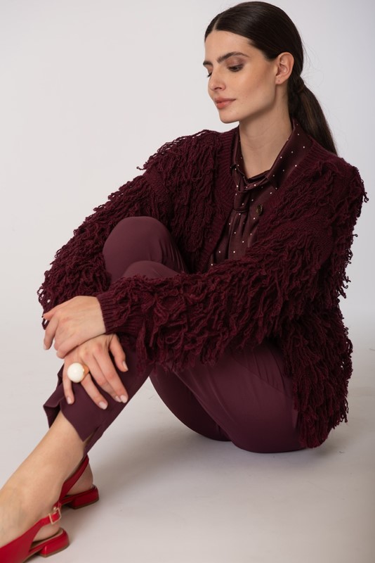 6DACD1F2385F8CDF6E6280D6532D398E_ SISTE'S Cardigan girocollo con frange