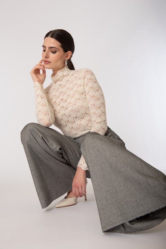 SISTE'S Maglia dolcevita crochet