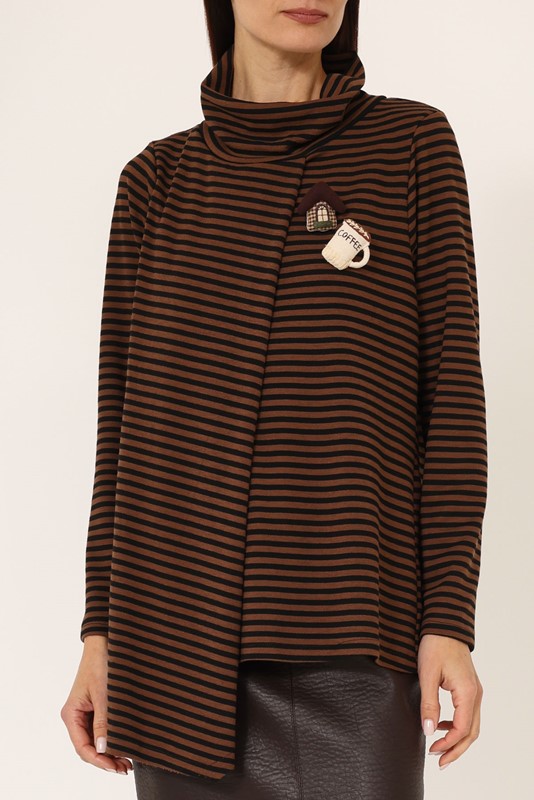 PHILIA LOFT Maglia  a righe asimmetrica