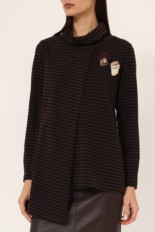 PHILIA LOFT Maglia  a righe asimmetrica