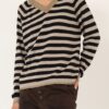 PHILIA LOFT Maglia scollo a v a righe