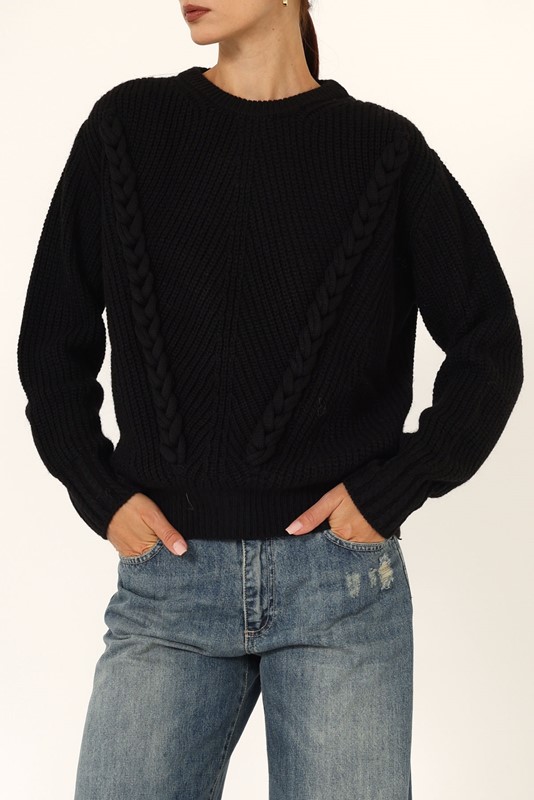 B2CA0500295BBA8E9F9BE899F451756E_ PHILIA LOFT Maglia con trecce