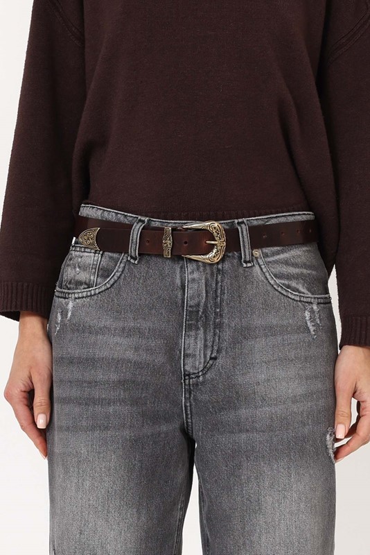 PHILIA LOFT Cintura moro con fibbia oro