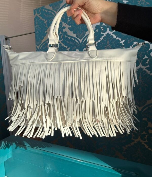 MAURY Borsa tracolla in pelle con frange