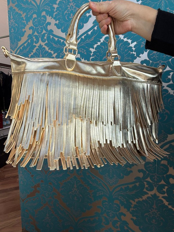 MAURY Borsa tracolla in pelle con frange