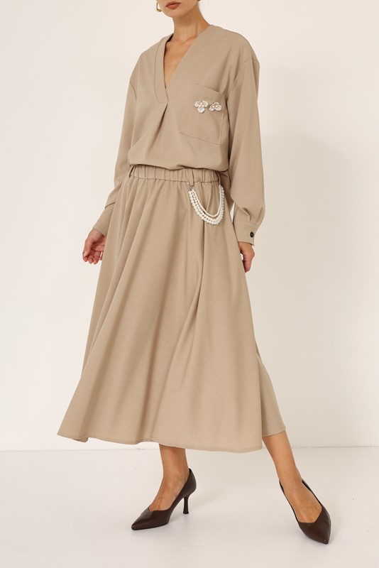 82F3E187CEE09D2A9A3E806F8B08FD57_ PHILIA LOFT Gonna a ruota con elastico in vita