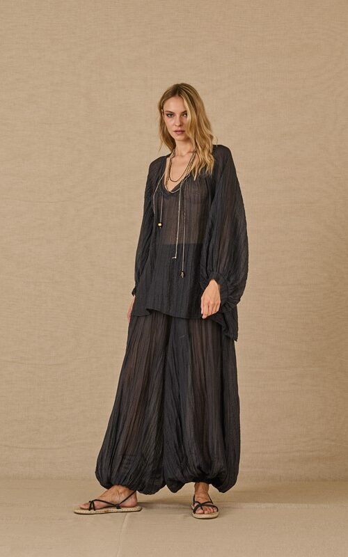 SOUVENIR Blusa over semitrasparente scollo v