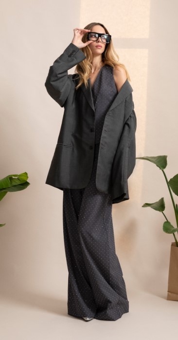 20D7C8A0720DF53C6F18BF119F5FACAD_ PEPE ROSA Pantalone a palazzo con punti luce