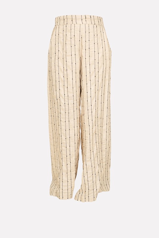 SISTE'S Pantalone ampio con elastico dietro gessato micropaillettes