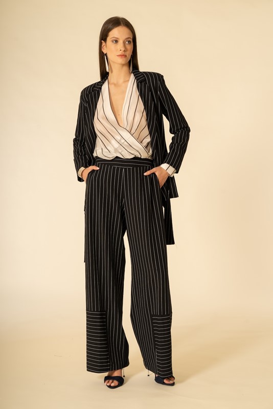 48551F88BB20A0F162C13177B500CDB0_ SISTE'S Pantalone baloon gessato