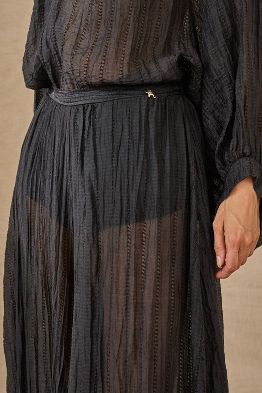 SOUVENIR Pantalone ampio semitrasparente con elastico sul fondo