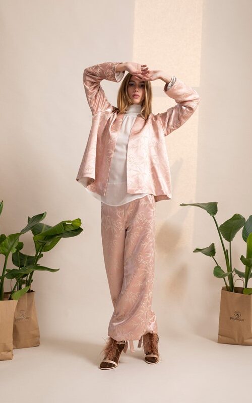 A00B0EBD352DB1F716B49D6AA9678830_ PEPE ROSA Pantalone japan con laccetto sul fondo ed elastico dietro