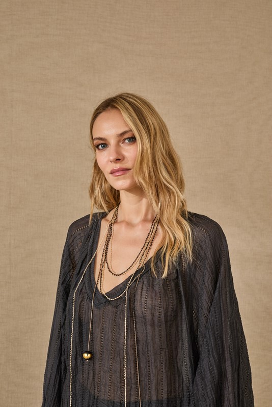 SOUVENIR Blusa over semitrasparente scollo v