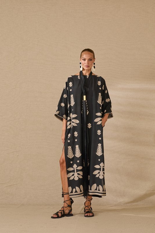 SOUVENIR Abito in fantasia m/m con doppio spacco