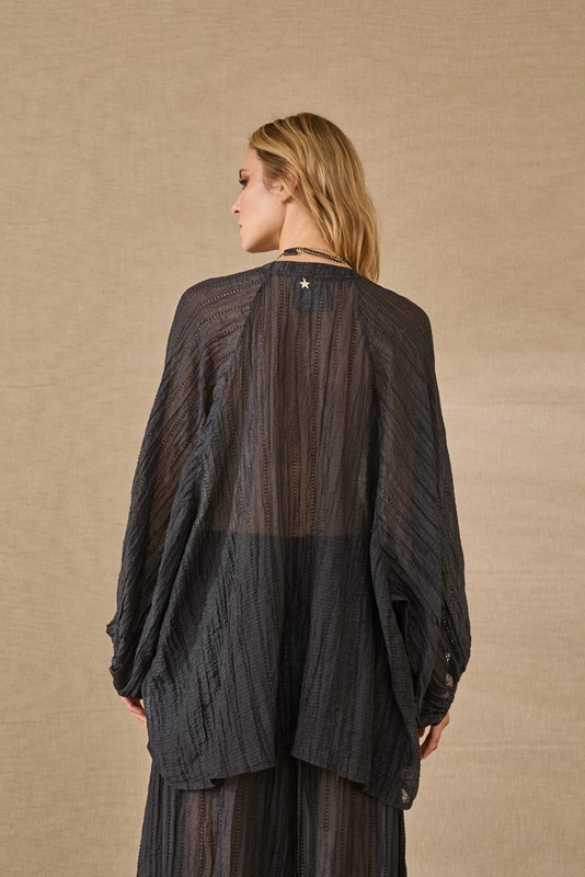 SOUVENIR Blusa over semitrasparente scollo v