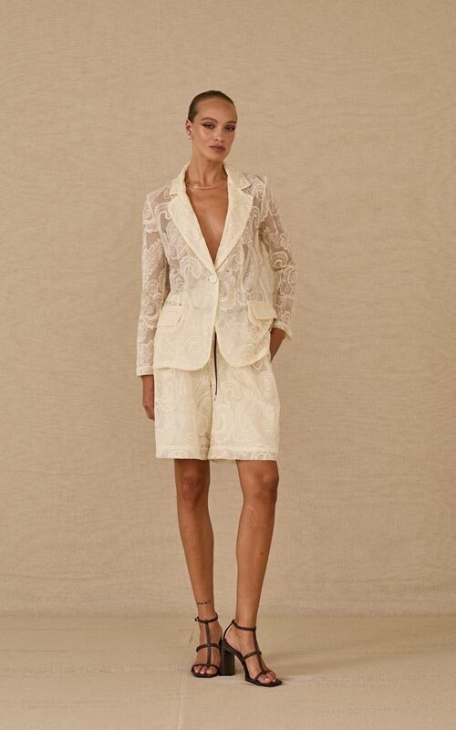 SOUVENIR Short media lunghezza tessuto lavorato