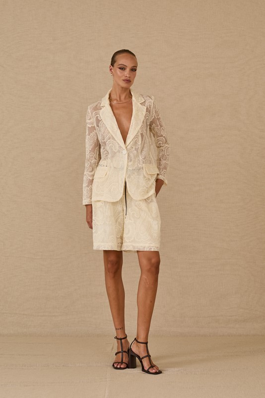 SOUVENIR Short media lunghezza tessuto lavorato