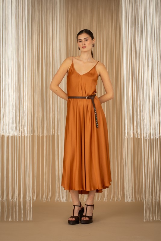 PHILIA LOFT Abito mod. sottoveste svasato con cintura