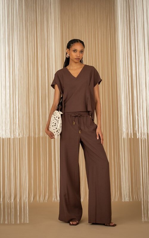 PHILIA LOFT Pantalone gamba dritta con coulisse