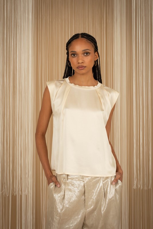 PHILIA LOFT Canotta spalla larga con pinces