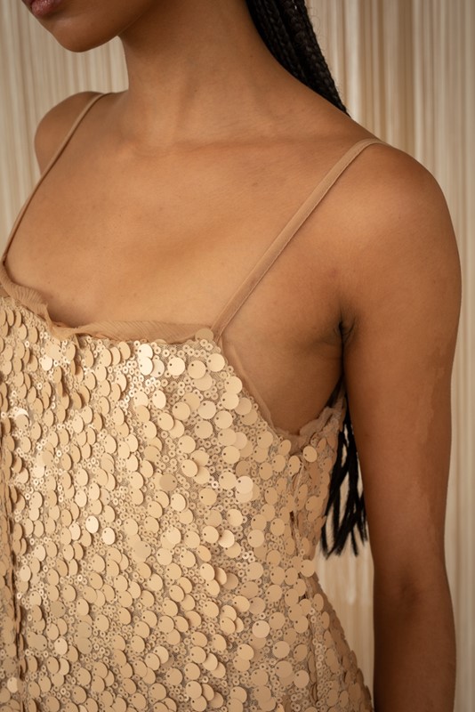 PHILIA LOFT Top bretelline con paillettes