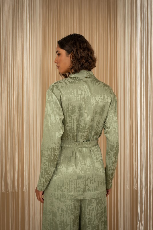 PHILIA LOFT Giacca morbida con ricamo in tinta piÙ cintura