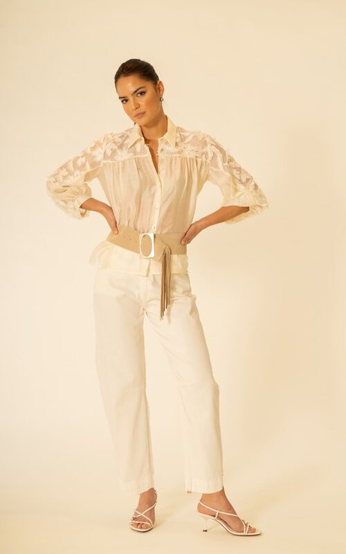 3D0B59EE9A00A3C8AEA8A3C8041218E2_ SISTE'S Camicia morbida manica a sbuffo con ricamo