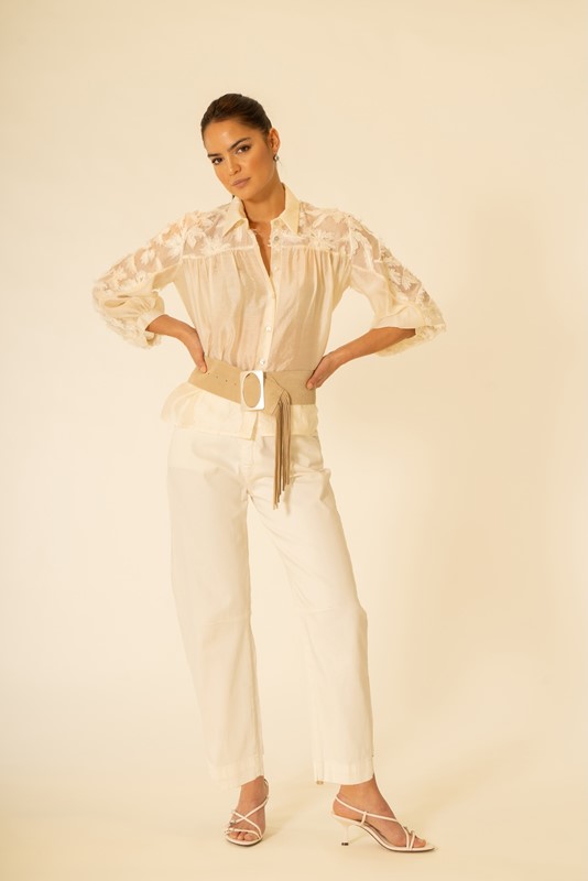 3D0B59EE9A00A3C8AEA8A3C8041218E2_ SISTE'S Camicia morbida manica a sbuffo con ricamo