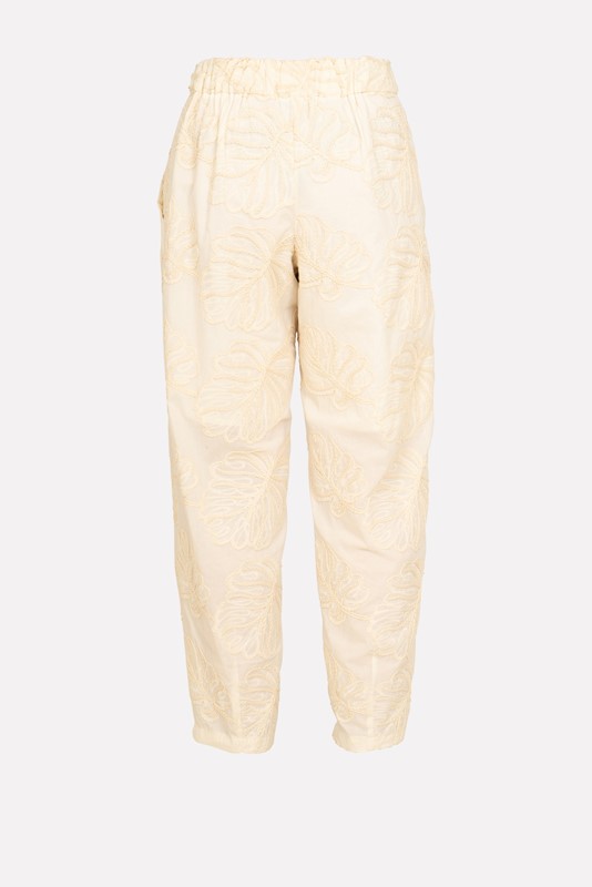 SISTE'S Pantalone baloon ricamo foglia
