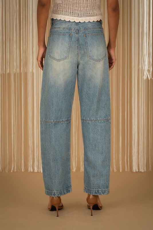 PHILIA LOFT Jeans baloon sfrangiato in vita