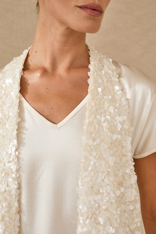 503B7258FF8D18847EC82B40E2BAA122_ SOUVENIR Gilet morbido in paillettes