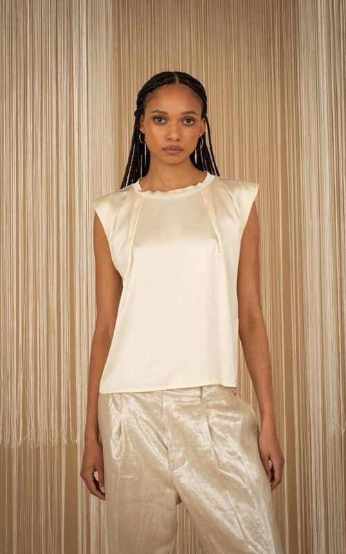 PHILIA LOFT Canotta spalla larga con pinces